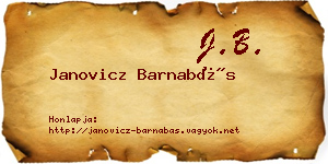 Janovicz Barnabás névjegykártya